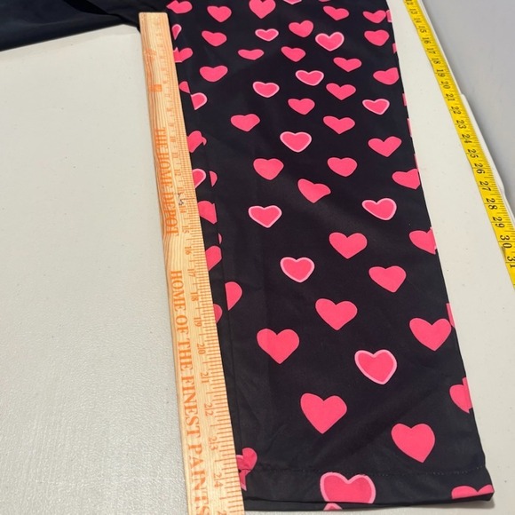 Incerun Womens Pink Black Heart Crop Dress Pants Womens Small NWT Valentines Day - Picture 8 of 10